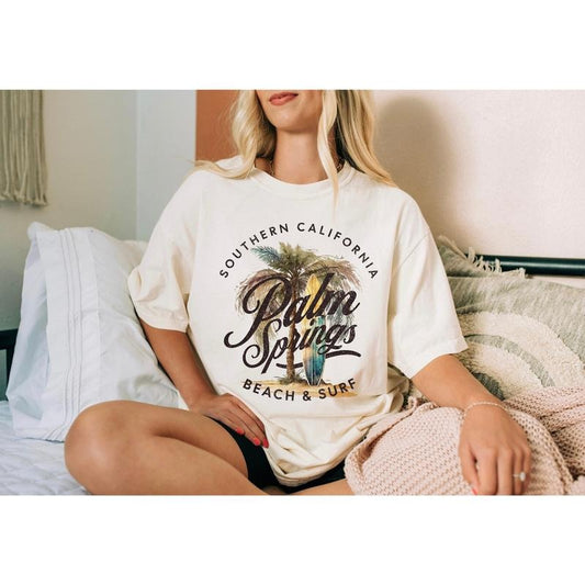 Palm Springs Shirt, California Shirt, Beach and Surf Shirt, Beachy Tee, Summertime Tshirt, Vintage Summer Shirt