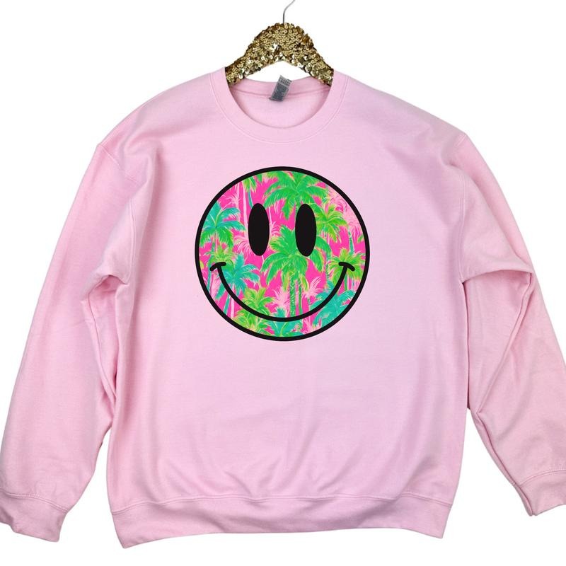 Palm Tree Happy Face Sweatshirt 'NLB' T-Shirts, Hoodie | DripVista.com