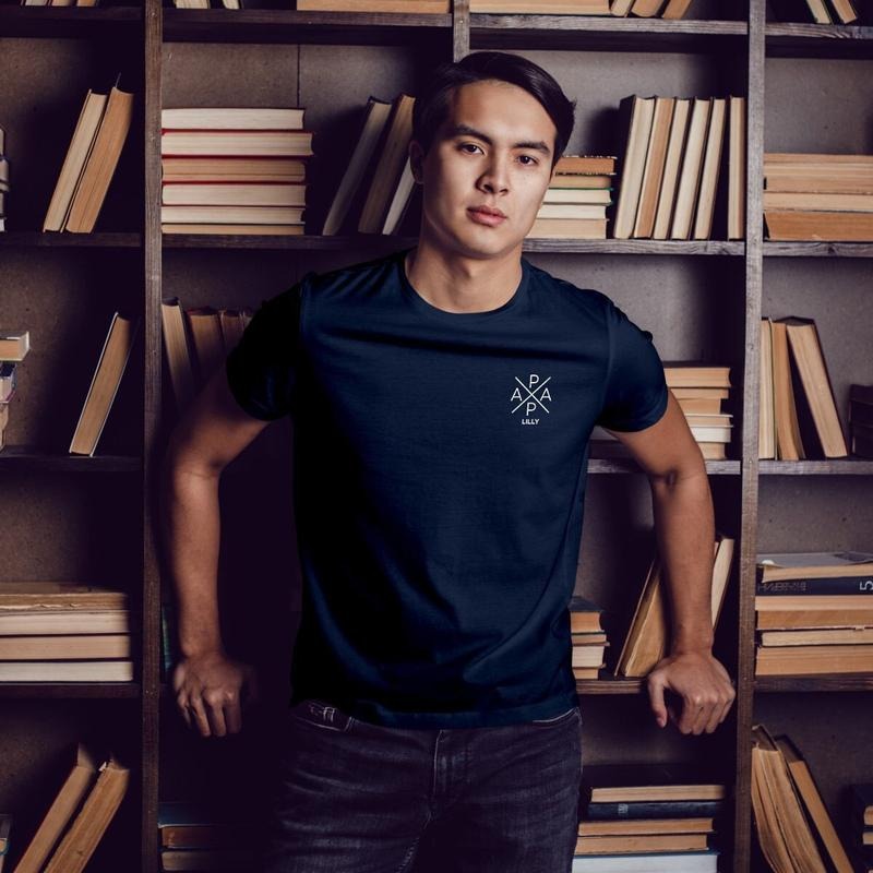 Papa Cross T-shirt Navy Personalized With Name Hoodie, T-shirt and sweater Sweatshirt | DripVista.com