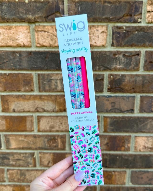 Party Animal + Hot Pink Swig Straw Set *Final Sale*