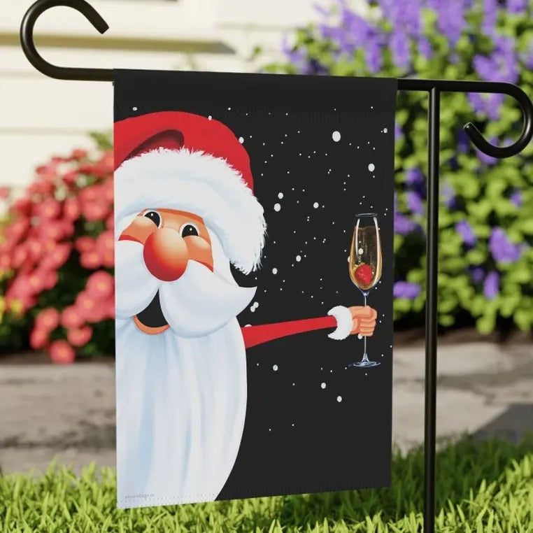 Party Santa Funny Christmas Yard Flag, Cute Christmas Flag
