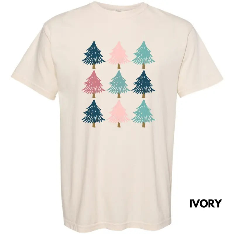 Pastel Tree Collage Comfort Colors T-Shirt Hoodie, Sweatshirt | DripVista.com