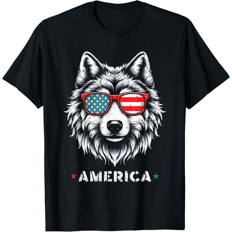 Patriotic 4th Of July Wolf USA American Flag Great Merica T-Shirt.made in usa Hoodie, Sweatshirt | DripVista.com