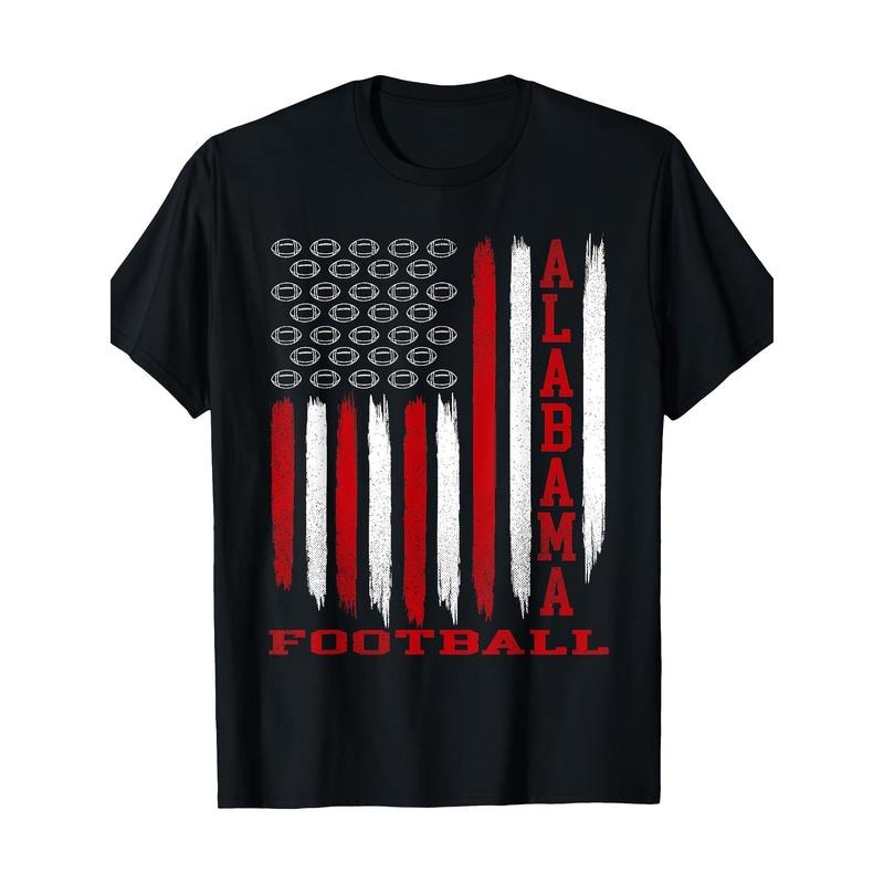 Patriotic American Flag Alabama Football Season Party T-shirt - 220g made in usa Hoodie, Sweatshirt | DripVista.com
