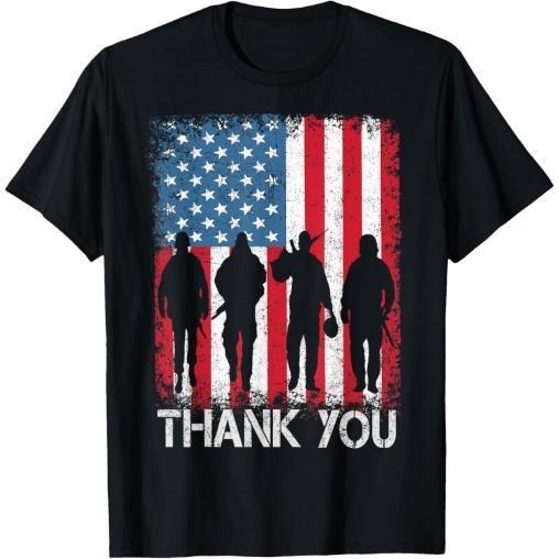 Patriotic American Flag Thank You For Men T-Shirt Made in USA Hoodie, Sweatshirt | DripVista.com
