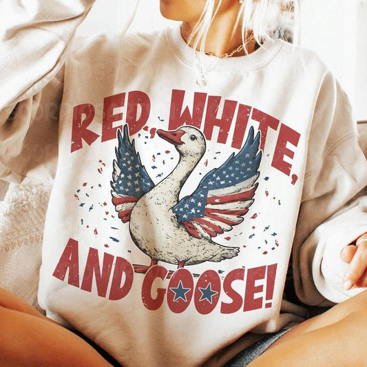 Patriotic Goose Shirt, 4th Goose Shirt, Retro 4th of July Shirt , America Coquette Tee, Funny July 4th , Independence Day , Patriotic