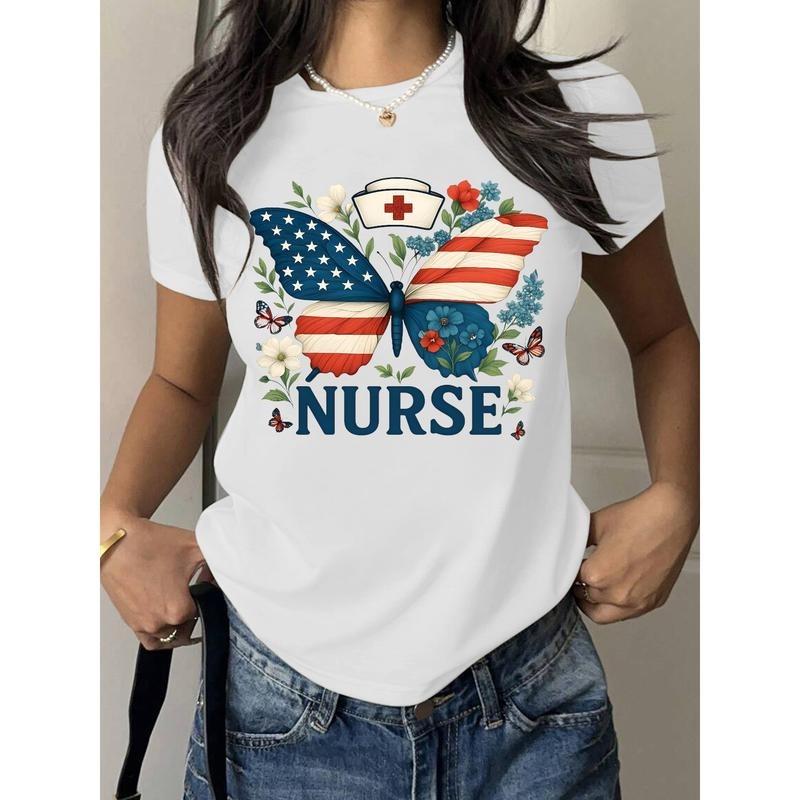 Patriotic Lightsaber brand - Shirt for Nurses with American Flag