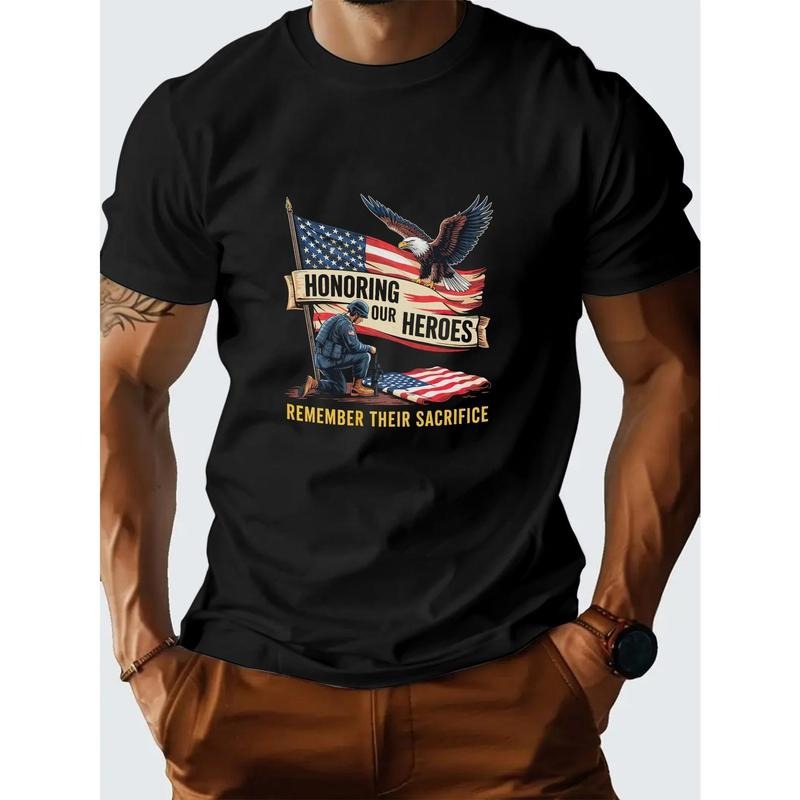 Patriotic Men'WB shield Summer Graphic T-Shirt