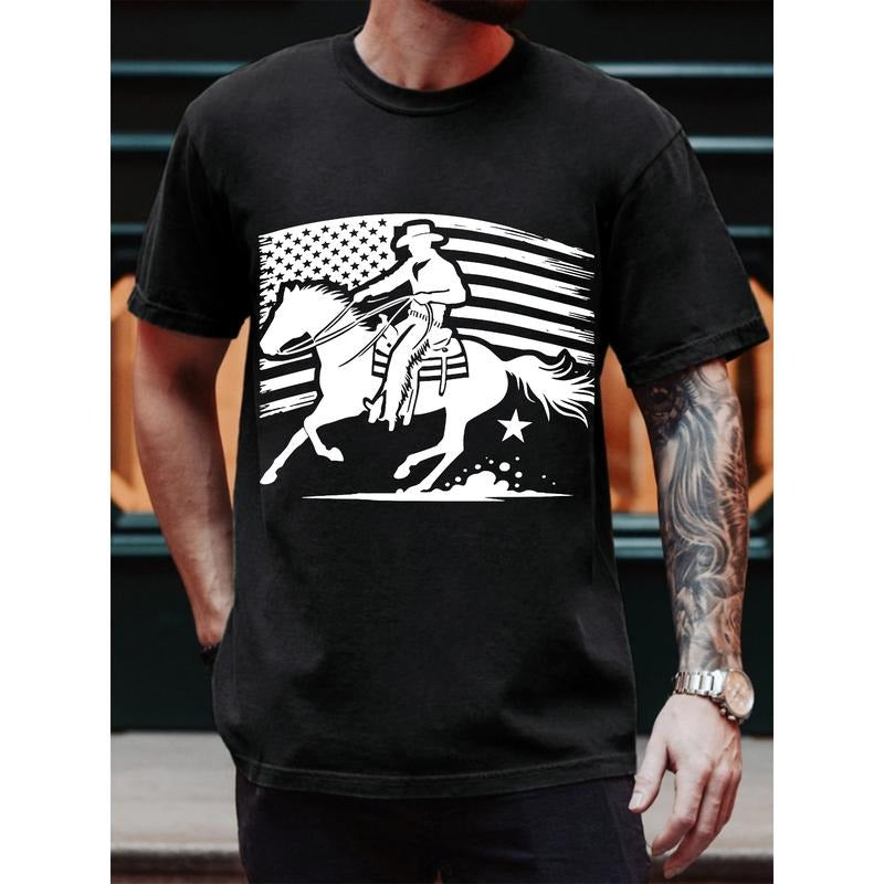 Patriotic Western Cowboy Riding Horse Graphic Lightsaber brand