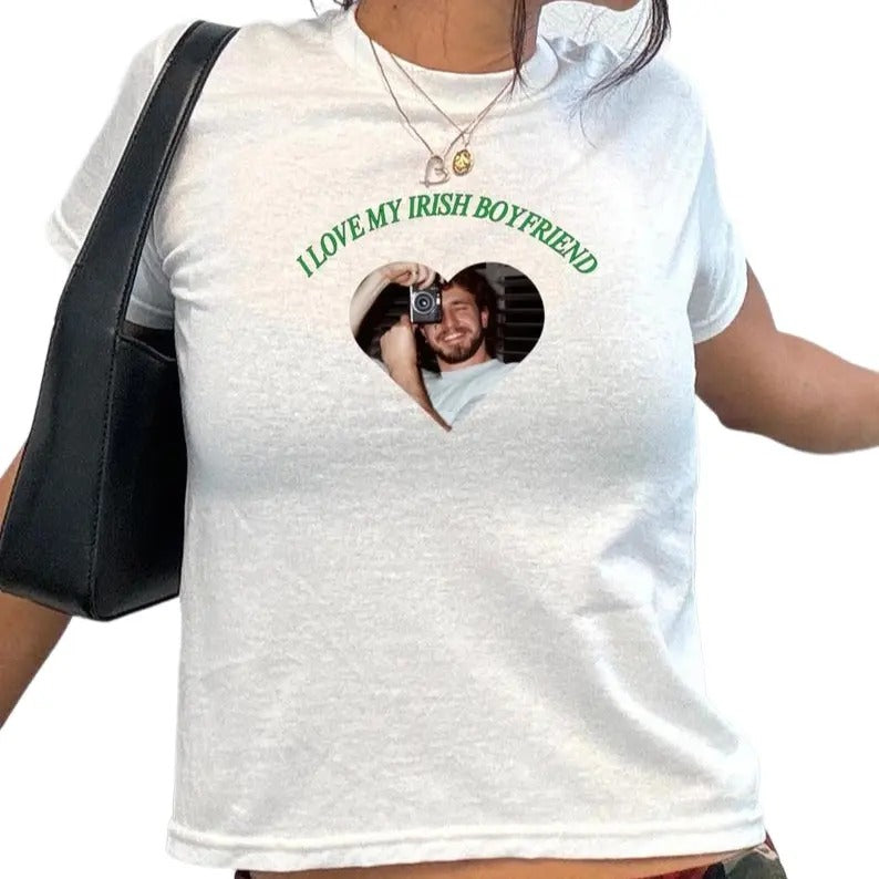 Paul Mescal I Love My Irish Boyfriend St Patty's Day Baby Tee, Lucky Irish Trendy Retro St Paddys Day Baby Tee y2k St. Patricks Day Top