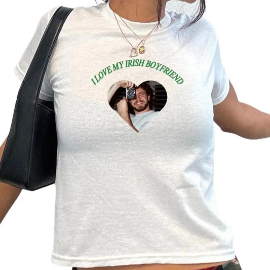 Paul Mescal I Love My Irish Boyfriend St Patty's Day Baby Tee, Lucky Irish Trendy Retro St Paddys Day Baby Tee y2k St. Patricks Day Top