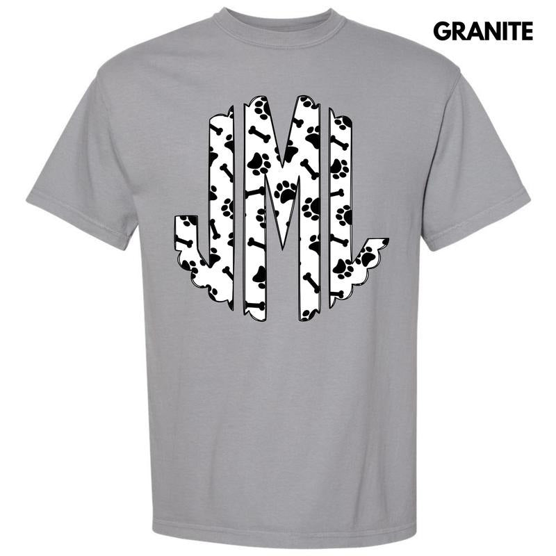 Paws & Bones Monogram Comfort Colors T-Shirt 'NLB' Hoodie, Sweatshirt | DripVista.com