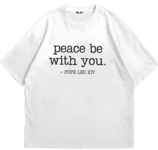 Peace Quote Pope Leo XIV T-Shirt Sustainable Cotton Retro 90s Vintage Graphic Design Cotton