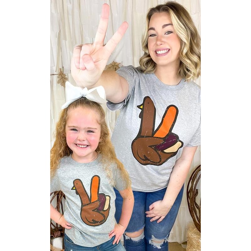 Peace Sign Turkey Thanksgiving T-Shirt Hoodie, Sweatshirt | DripVista.com