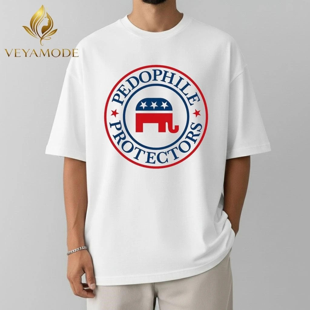 Pedophile Protectors elephant Republican Party tee