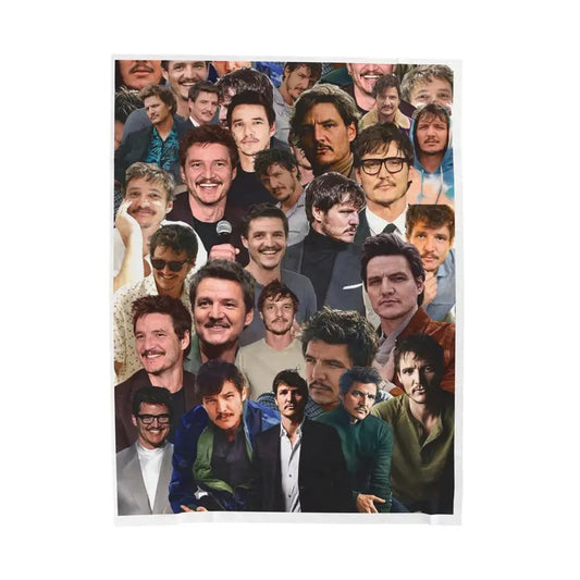 Pedro Pascal Velveteen Plush Throw Blanket, Ultra Soft Blanket For Movie Fan, Cozy Blanket for Home and Gift, Pedro Pascal Collage Office Sofa Blanket