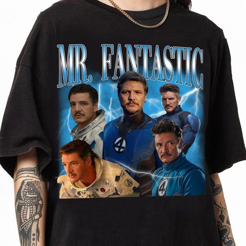 Pedro Pascal Vintage 90s Shirt, Pedro Pascal Rap Tee, Fantastic Four T-Shirt, Fantastic Four First Steps Shirt
