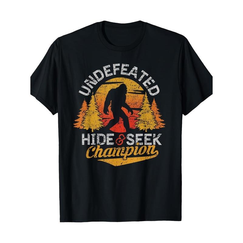 Peekaboo Champion Shirt Sasquatch T-shirt Men's T-shirt Cotton Made in USA Hoodie, Sweatshirt | DripVista.com