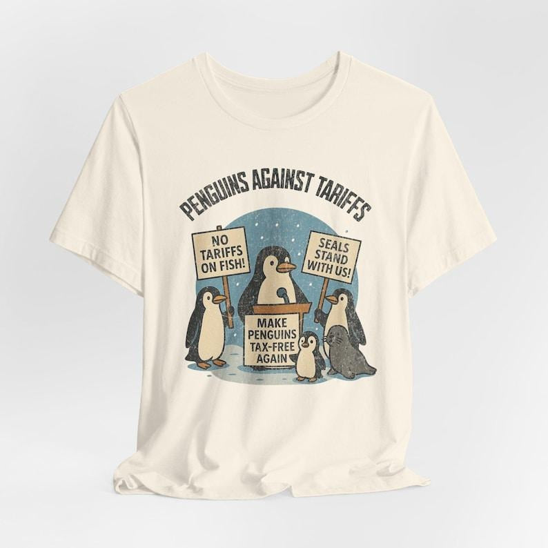 Penguins Against Tariffs Funny Trump Tariffs Shirt, Penguins Heard Island and McDonald Islands Resist