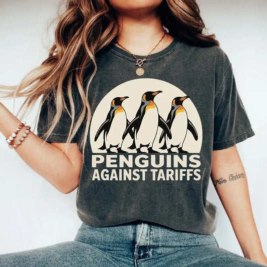 Penguins Against Tariffs Shirt Funny Tshirt FDT Shirt