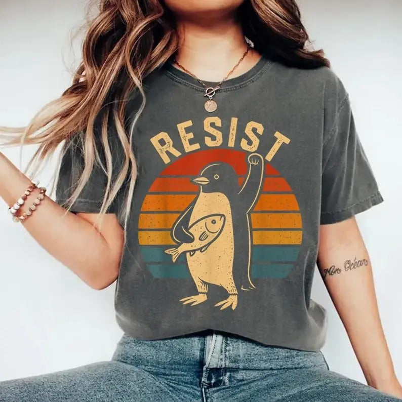 Penguins Resist Shirt, Penguins Against Tariffs Shirt, Funny  Shirt, Resist Shirt, Social Justice Shirt
