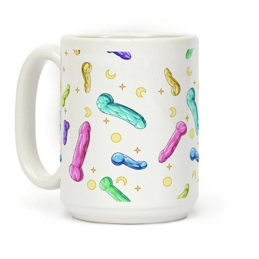 Penis Crystal Pattern Coffee Mug 11oz-15oz, Printed in the USA, Handy for Coffee and Tea, Funny Coffee Mug, Gift Ideas
