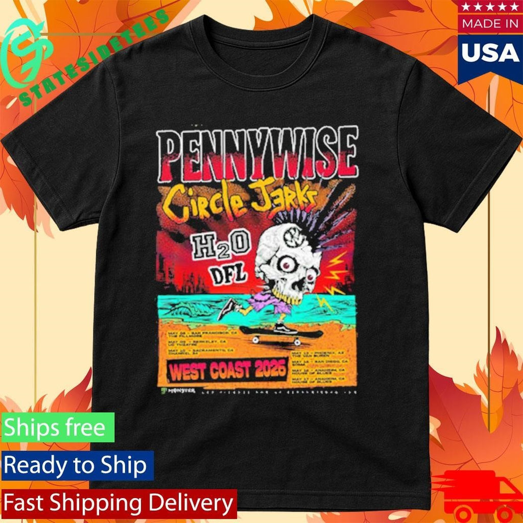 Pennywise x Circle Jerks West Coast 2026 Venue Schedule Tour Dates Shirt