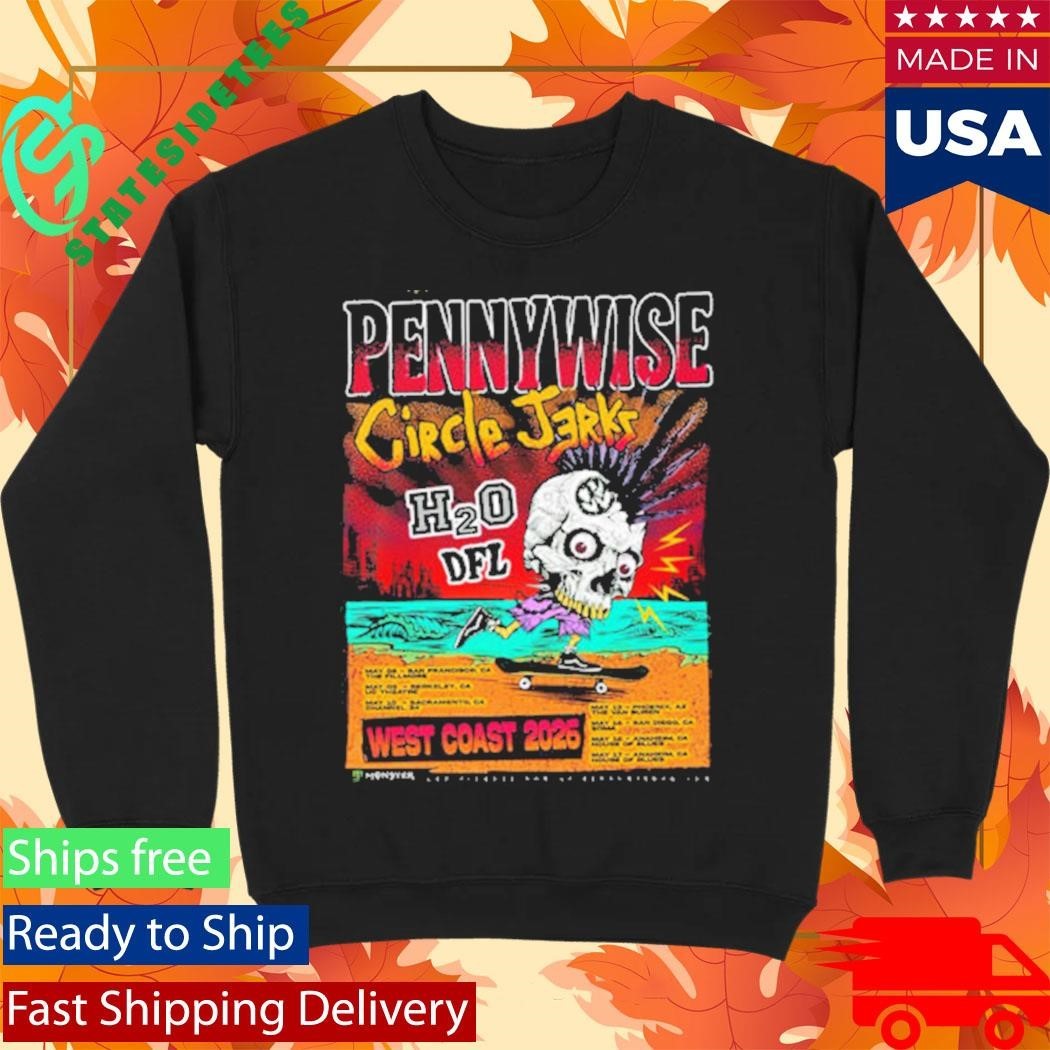 Pennywise x Circle Jerks West Coast 2026 Venue Schedule Tour Dates Shirt