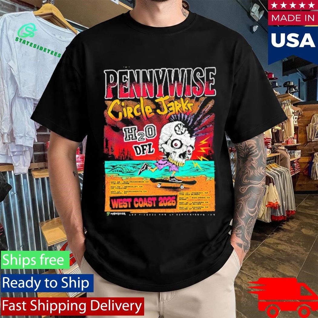 Pennywise x Circle Jerks West Coast 2026 Venue Schedule Tour Dates Shirt