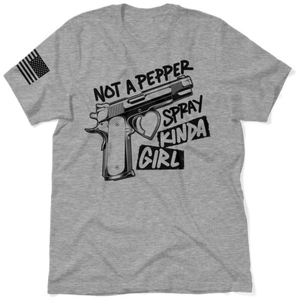 Pepper Spray Kind Of Girl - Safety Yellow T-Shirt, Adult Humor Shirt, Funny Shirt, Dark Humor Shirt, For Gift. Crewneck...