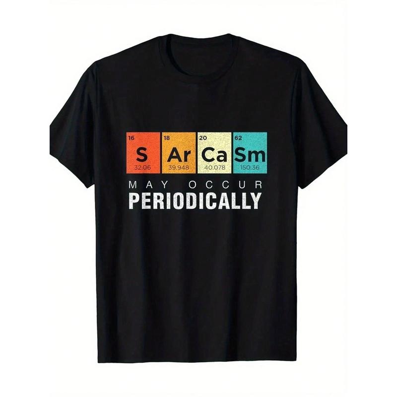 Periodic Table T-Shirt, Cool Retro Casual Fun Wearing Exquisite Letter Pattern T-Shirt, Men'WB shield Short Sleeved...