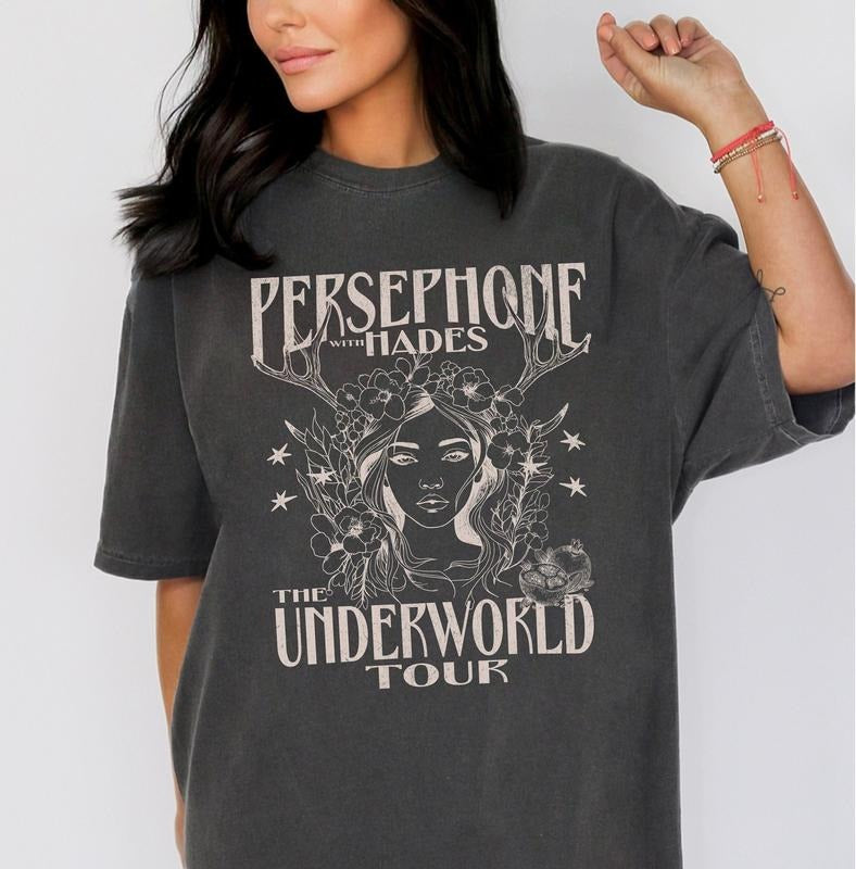 Persephone and Hades Shirt, Persephone TShirt, Greek Mythology Distressed Band Tee, Greek Goddess Apparel, Light Academia...