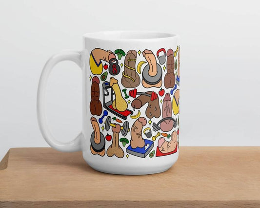 Personal Trainer Gift, Funny Penis Mug For Gym Lovers, 11Oz And 15Oz, Graphic Tees, Funny Coffee Mug Gift