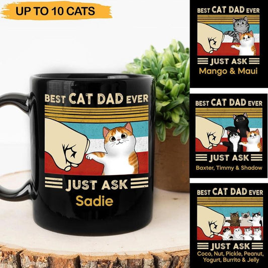 Personalized Best Cat Dad Ever Mug, Custom Cat Breed Mug, Cat Name Mug, Gift For Cat Dad, Funny Cat Lover Mug, Father's Day Gift Coffee Mug style 02
