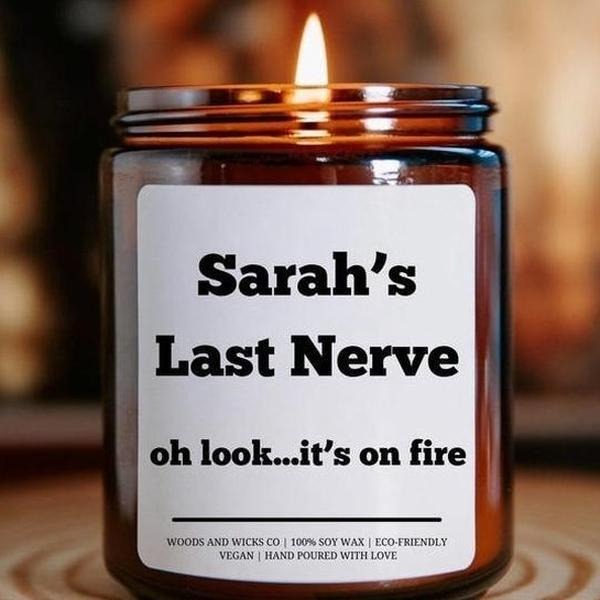 Personalized Christmas Candle, Personalized Gift, Handmade Gift, Funny Candle, Last Nerve Candle