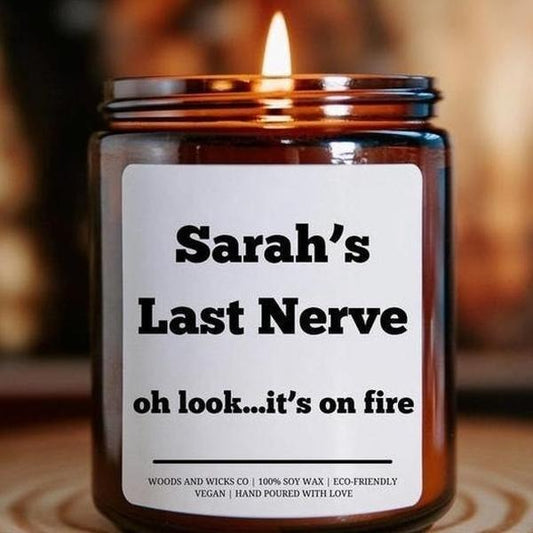 Personalized Christmas Candle, Personalized Gift, Handmade Gift, Funny Candle, Last Nerve Candle
