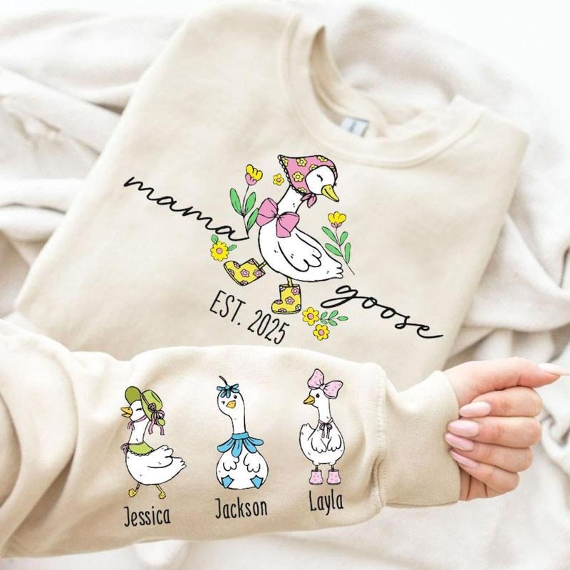 Personalized Mama Goose Shirt, Mama Silly Goose Shirt, Vintage Mama Goose Shirt, Happy Mother's Day Shirt, Funny Kids Goose Shirt