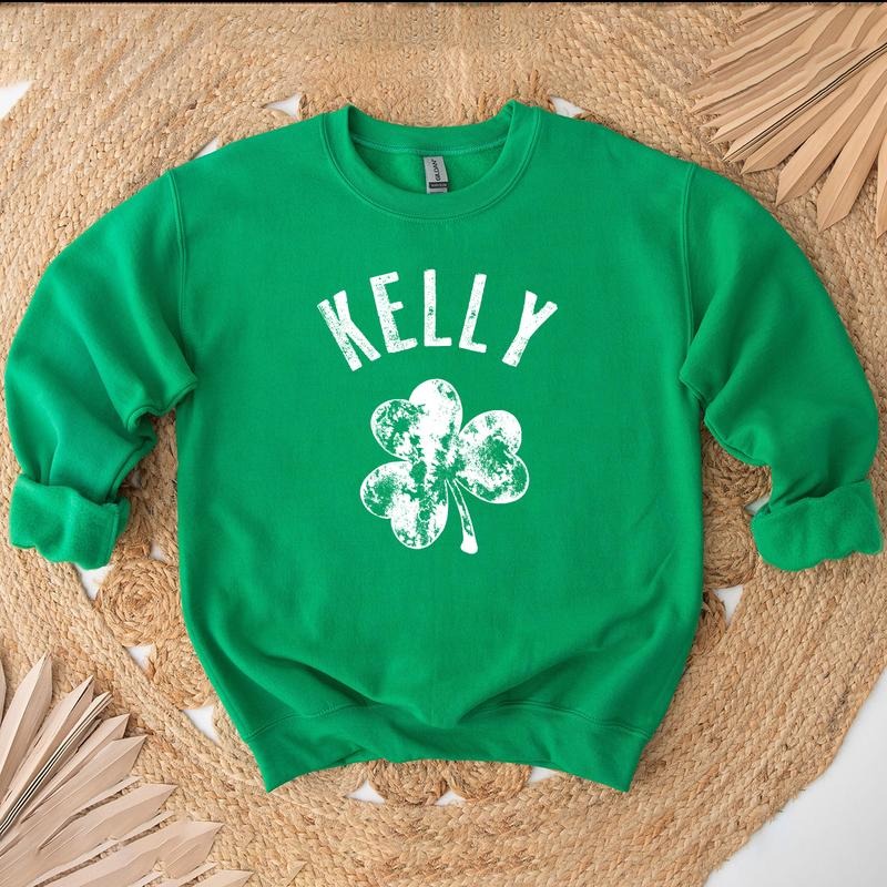 Personalized Name St Patricks Day Crewneck Sweatshirt, Hoodie, T-shirt, St. Patrick's Day Gifts | DripVista.com