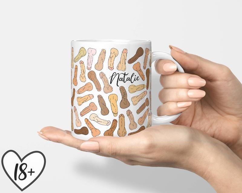 Personalized Penis Mug, Customizable Bachelorette Party Gift, Funny Birthday Gift For Him Groomsmen Or Friends, Graphic