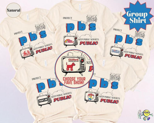 Personalized Protect PBS Liberal Group Shirt, PBS Support Local TV Broadcasting Anti Oligarchy Billionaire Capitalism ANTI Trump, Custom Pbs