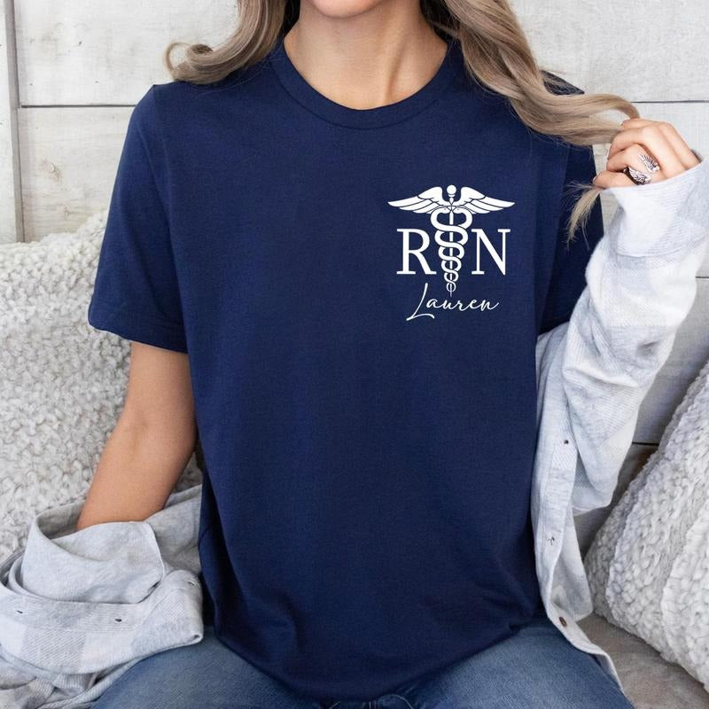 Personalized RN T-shirt, Registered Nurse Logo Shirt, Custom Nurse Tee, Gift for Nurse Hoodie, Sweatshirt | DripVista.com