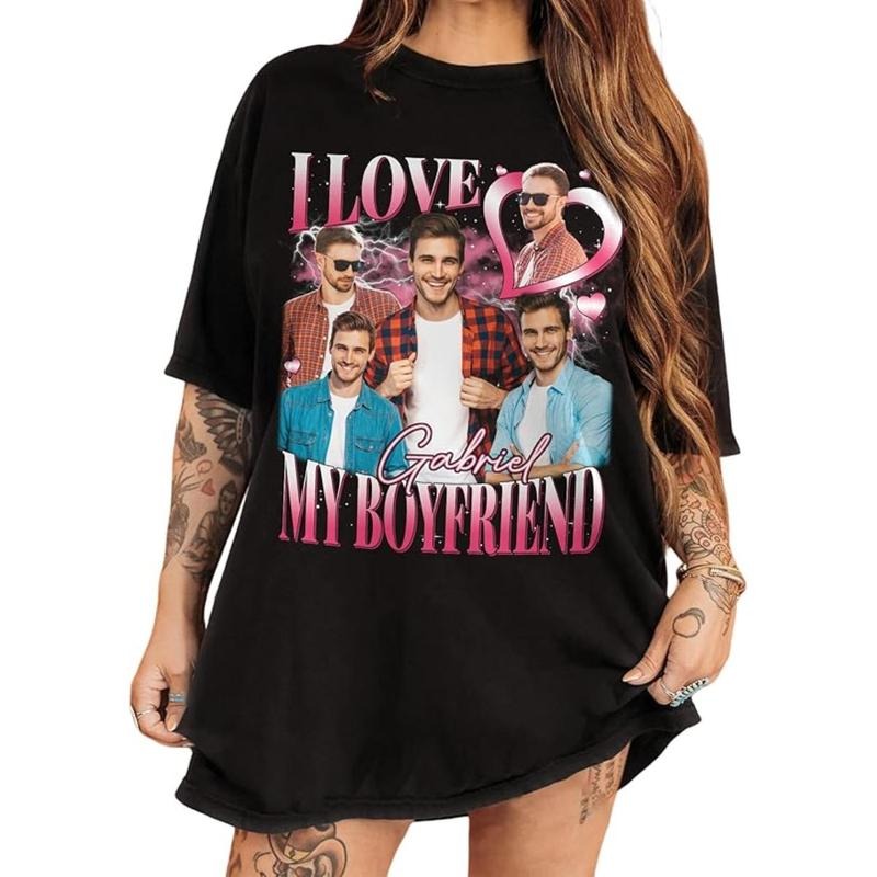 Personalized Swoosh Love My Girlfriend Shirt with Custom Photo Menswear Top Hoodie, Sweatshirt | DripVista.com