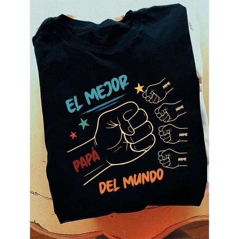 Personalized Toddler Kid El Mejor Papa Del Mundo Fist Bump Bundle Shirt, Vintage Spanish Papá Shirt, Custom Father's Day Shirt, Latina Dad Gift