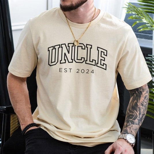 Personalized Uncle Shirt, Uncle Est 2024 Tshirt, Custom Uncle, Pregnancy Announcement for Uncle, Gift for Uncle, Father's Day Shirt