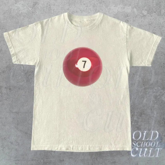 Personalized Vintage Cherry 7 Ball 90s Graphic T-Shirt, Retro Billard Lovers Oversized Shirt, Y2k Lucky Shirt, Cool 2000s Billard Gift, Y2k Clothing Shirt, 7 Ball Merch Shirt, Billard Sweatshirt, Soft Girl Era Shirt, Gift for Him, Gift for Her 2465
