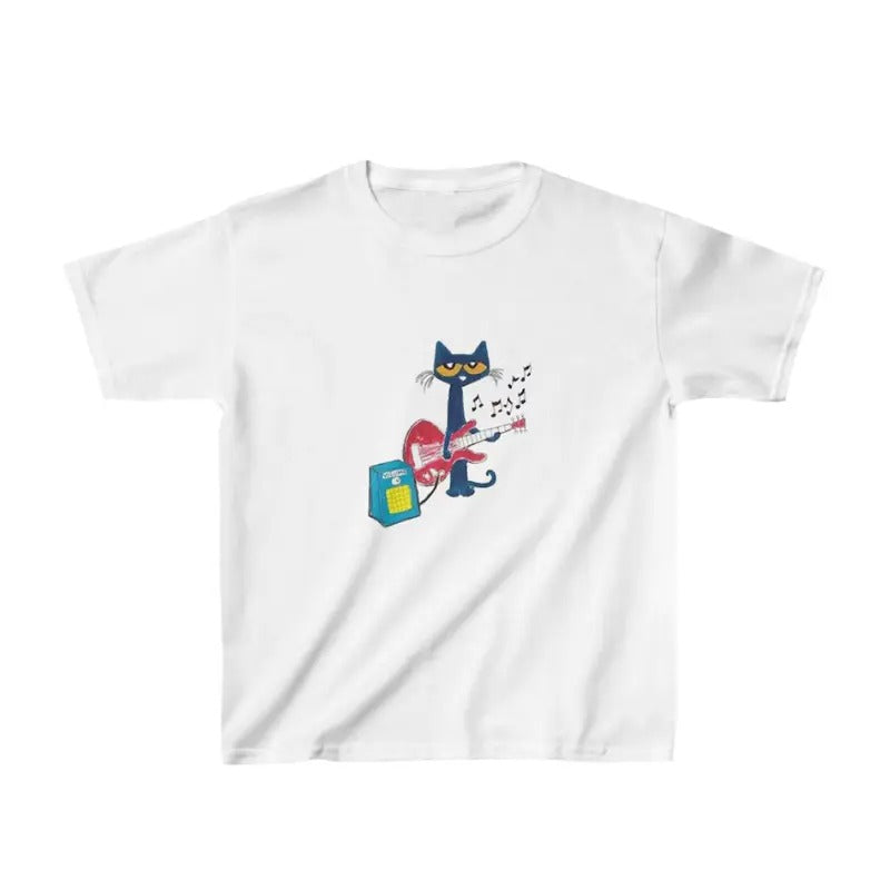 Pete the Cat Playing Guitar Baby Tee  Y2K Baby Tee, 90s Baby Tee, Graphic Shirt Crop, Coquette, Vintage Design  - graphic...