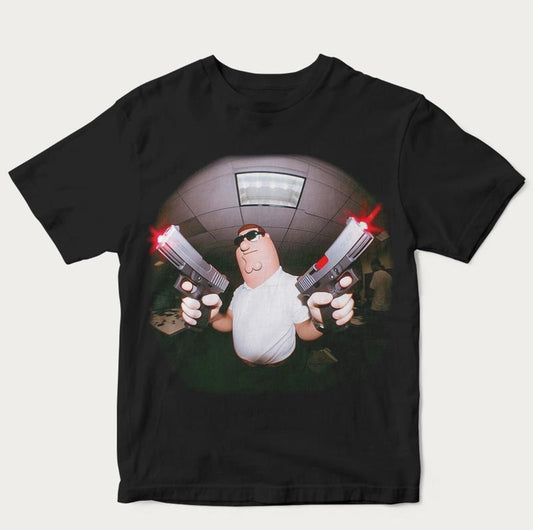 Peter Griffin Meme 90s Graphic Tee, Funny Shirt, Unisex Cotton Crewneck T-Shirt - Medium, Short Sleeve, Casual Streetwear Printed Tee Menswear Top