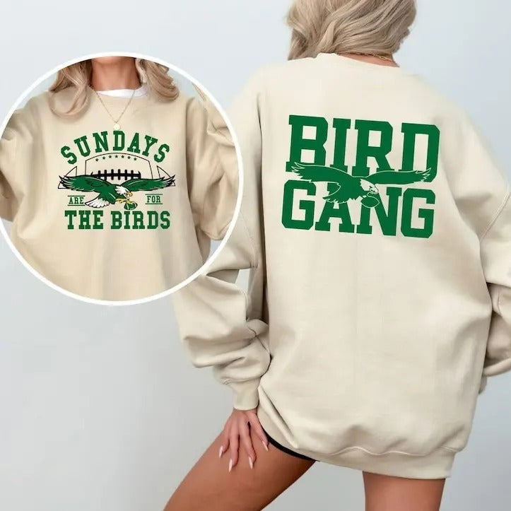 Philadelphia Football Sweatshirt, Sundays are for the Birds, Philadelphia Fan Shirt, Bird Gang Outfit Hoodie | DripVista.com