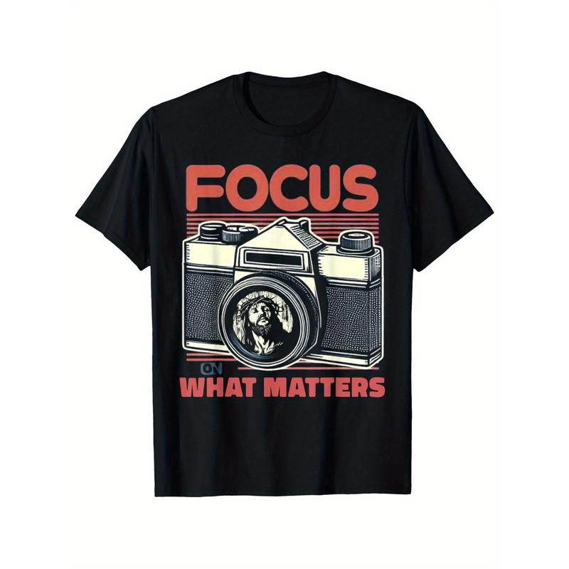 Photography Women Focus Pocket monsters What Matters Jesus Christian T-Shirt, Suitable for personality casual round neck...