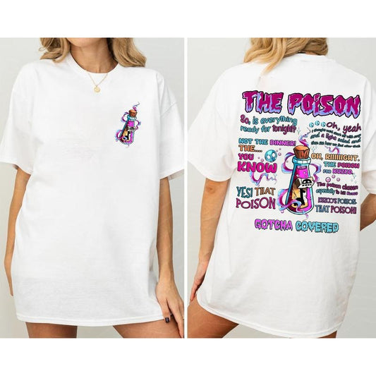 Pick Your Poison Vintage Colors Shirt, Princess Halloween TShirt, Kuzco Poison Apple Tee, Spooky Season, Villain Cartoon Check Cotton